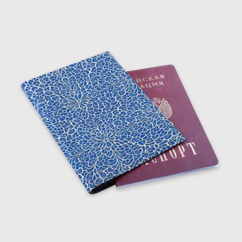 Обложка для паспорта матовая кожа Ажурные узоры, цвет черный - фото 3