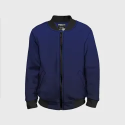 Детский бомбер 3D Градиент глубокий синий