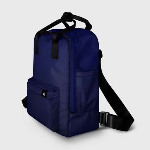 Женский рюкзак 3D с принтом Градиент глубокий синий, фото на моделе #1