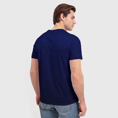 Мужская футболка 3D Градиент глубокий синий, цвет 3D печать - фото 4