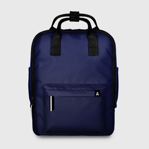 Женский рюкзак 3D с принтом Градиент глубокий синий, вид спереди #2