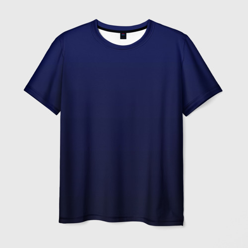 Мужская футболка с принтом Градиент глубокий синий, вид спереди №1