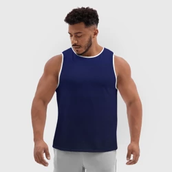 Мужская спортивная майка 3D Градиент глубокий синий - фото 2