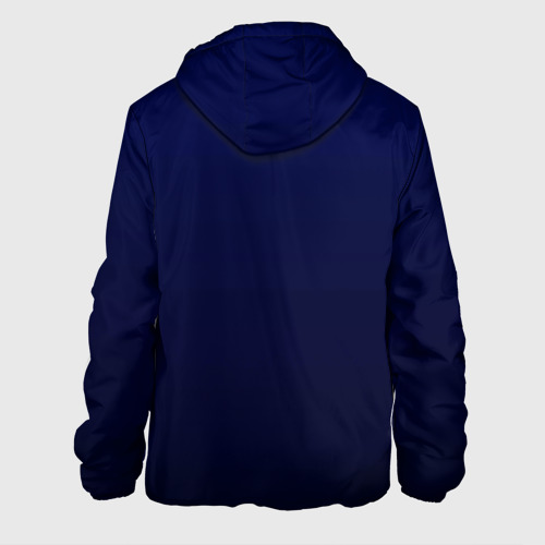 Мужская куртка 3D с принтом Градиент глубокий синий, вид сзади #1