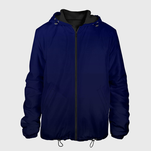Мужская куртка 3D с принтом Градиент глубокий синий, вид спереди #2
