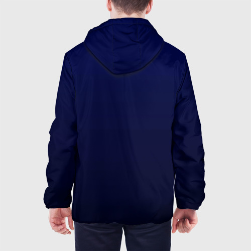 Мужская куртка 3D с принтом Градиент глубокий синий, вид сзади #2