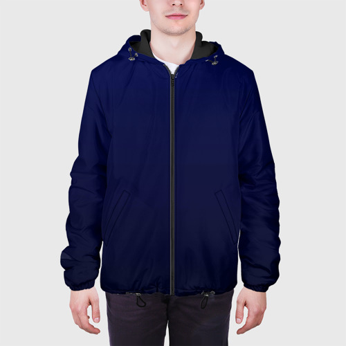 Мужская куртка 3D с принтом Градиент глубокий синий, вид сбоку #3