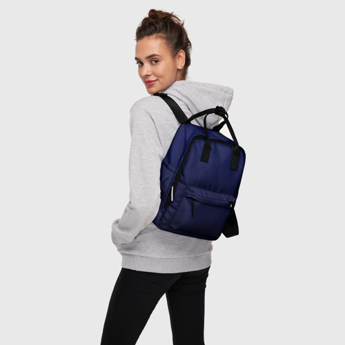 Женский рюкзак 3D с принтом Градиент глубокий синий, вид сбоку #3