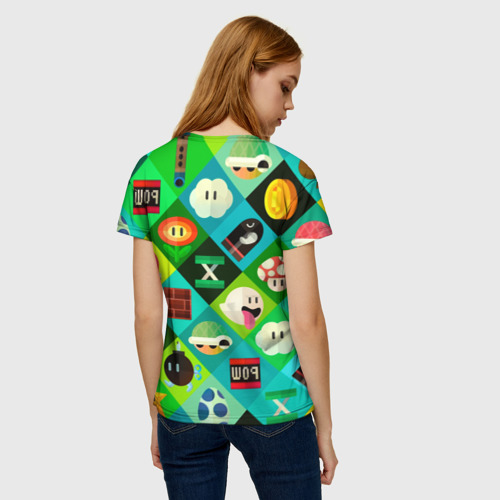 Женская футболка 3D Марио паттерн, цвет 3D печать - фото 4