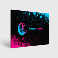 Холст прямоугольный Angels of Death - neon gradient: надпись и символ