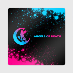 Магнит виниловый Квадрат Angels of Death - neon gradient: надпись и символ