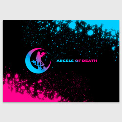 Поздравительная открытка Angels of Death - neon gradient: надпись и символ