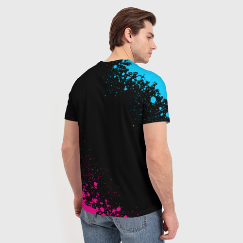 Мужская футболка 3D FAW - neon gradient: надпись, символ, цвет 3D печать - фото 4