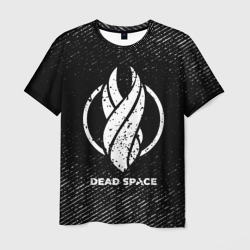 Мужская футболка 3D Dead Space с потертостями на темном фоне