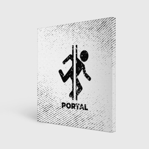Холст квадратный Portal с потертостями на светлом фоне, цвет 3D печать