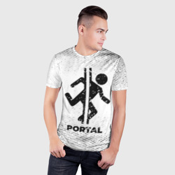 Мужская футболка 3D Slim Portal с потертостями на светлом фоне - фото 2