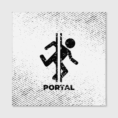 Холст квадратный Portal с потертостями на светлом фоне, цвет 3D печать - фото 2