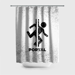 Штора 3D для ванной Portal с потертостями на светлом фоне