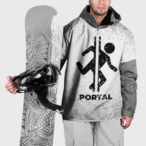 Накидка на куртку 3D Portal с потертостями на светлом фоне, цвет 3D печать