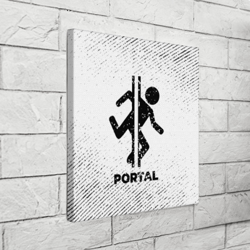Холст квадратный Portal с потертостями на светлом фоне, цвет 3D печать - фото 3