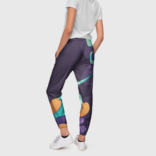 Женские брюки 3D с принтом Mass Effect graffity splash, вид сзади #2