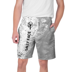 Мужские шорты 3D Sally Face glitch на светлом фоне: по-вертикали