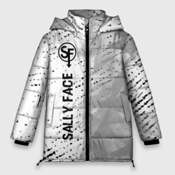 Женская зимняя куртка Oversize Sally Face glitch на светлом фоне: по-вертикали