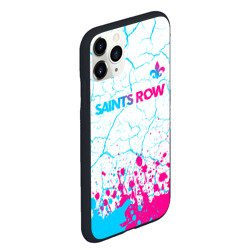 Чехол для iPhone 11 Pro Max матовый Saints Row neon gradient style: символ сверху - фото 2