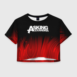 Женская футболка Crop-top 3D Asking Alexandria red plasma