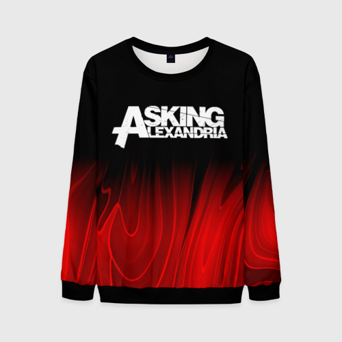 Мужской свитшот 3D Asking Alexandria red plasma, цвет черный