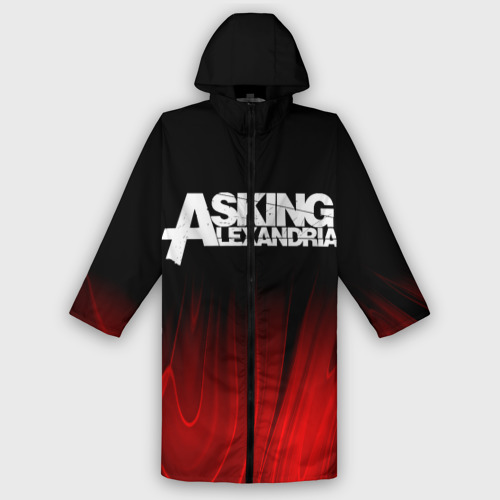 Мужской дождевик 3D Asking Alexandria red plasma, цвет белый