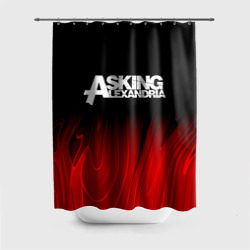 Штора 3D для ванной Asking Alexandria red plasma