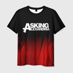 Мужская футболка 3D Asking Alexandria red plasma