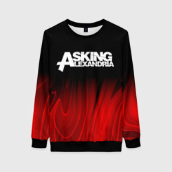 Женский свитшот 3D Asking Alexandria red plasma