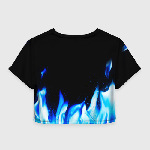 Женская футболка Crop-top 3D The Killers blue fire, цвет 3D печать - фото 2