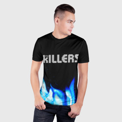 Мужская футболка 3D Slim The Killers blue fire - фото 2