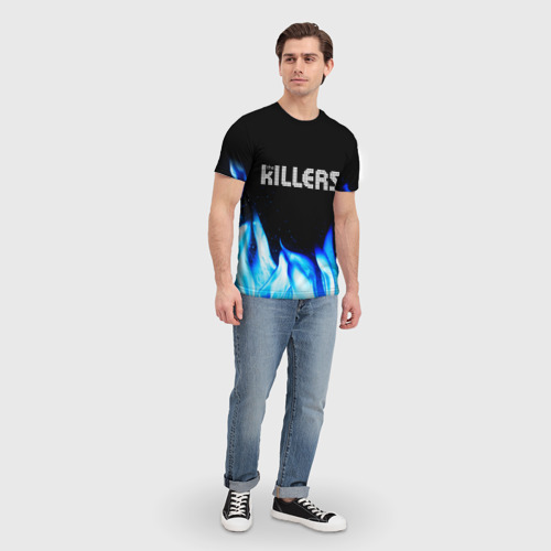 Мужская футболка 3D The Killers blue fire, цвет 3D печать - фото 5