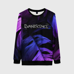 Женский свитшот 3D Evanescence neon monstera