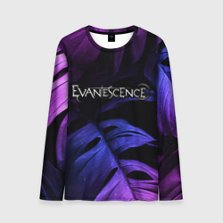 Мужской лонгслив 3D Evanescence neon monstera