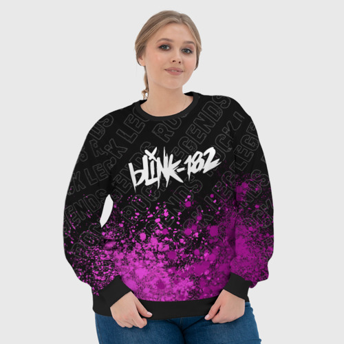 Женский свитшот 3D Blink 182 rock Legends: символ сверху, цвет 3D печать - фото 6