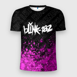 Мужская футболка 3D Slim Blink 182 rock Legends: символ сверху