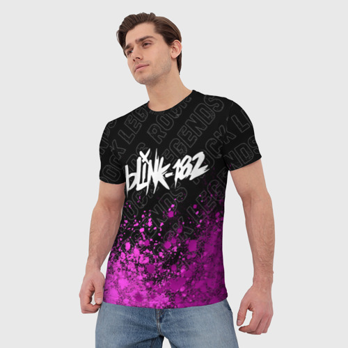 Мужская футболка 3D Blink 182 rock Legends: символ сверху, цвет 3D печать - фото 3