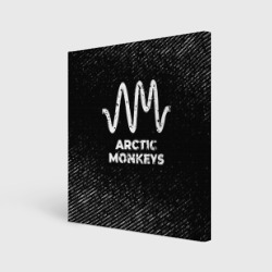 Холст квадратный Arctic Monkeys с потертостями на темном фоне