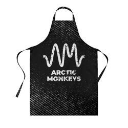 Фартук 3D Arctic Monkeys с потертостями на темном фоне