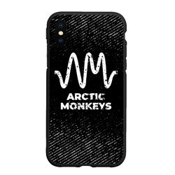 Чехол для iPhone XS Max матовый Arctic Monkeys с потертостями на темном фоне