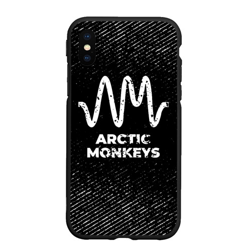 Чехол для iPhone XS Max матовый Arctic Monkeys с потертостями на темном фоне