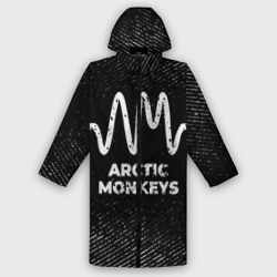 Женский дождевик 3D Arctic Monkeys с потертостями на темном фоне