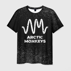 Arctic Monkeys с потертостями на темном фоне – Мужская футболка 3D с принтом купить со скидкой в -26%