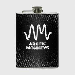 Фляга Arctic Monkeys с потертостями на темном фоне