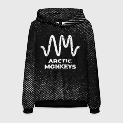 Мужская толстовка 3D Arctic Monkeys с потертостями на темном фоне